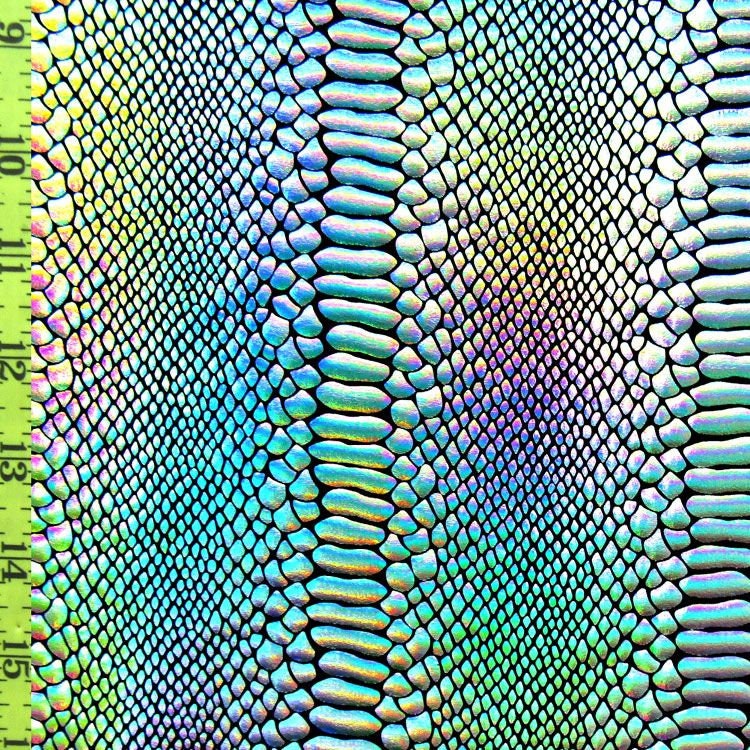 Holographic Ombre Snake Skin Print on Nylon Spandex Fabric