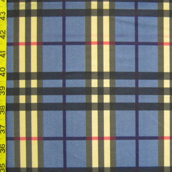 Burberry Theme Plaid Print on Poly Spandex Fabric | (4 Way Stretch/Per Yard)