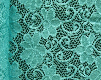 Daisy Floral Pattern Stretch Lace Fabric | (4 Way Stretch/Per Yard) | Multiple Colors