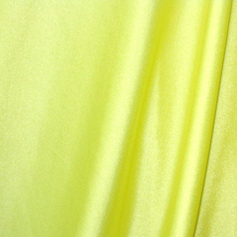 Shiny Finish Milliskin Nylon Spandex Fabric Lemon Yellow 4 Way Stretch/Per Yard image 1