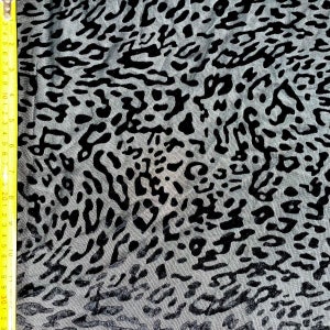 Leopard Print on Burnout Velvet Nylon Mesh |  (4 Way Stretch/Per Yard)