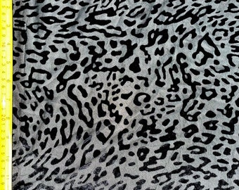 Leopard Print on Burnout Velvet Nylon Mesh |  (4 Way Stretch/Per Yard)