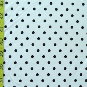 Polka Dots Druck auf Poly Spandex Stoff (Schwarz/Weiss) | (4-Wege-Stretch)