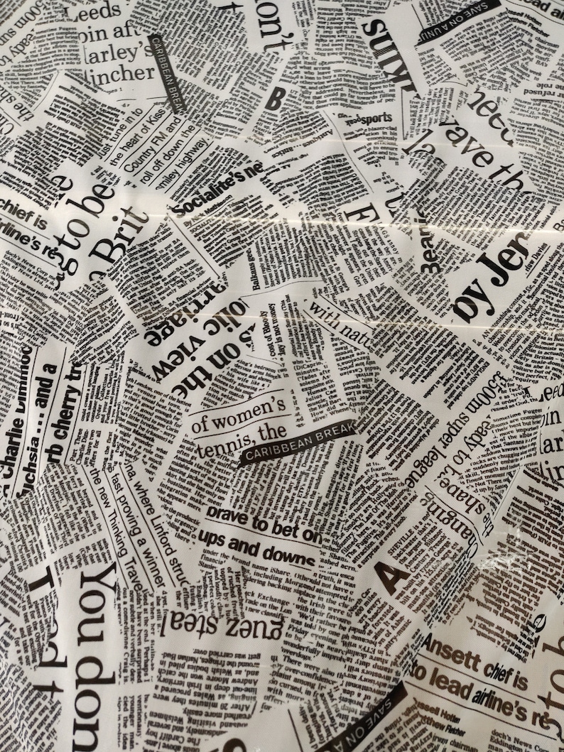 Newspaper Printed on Poly Mesh Fabric 4 Way Stretch/per - Etsy