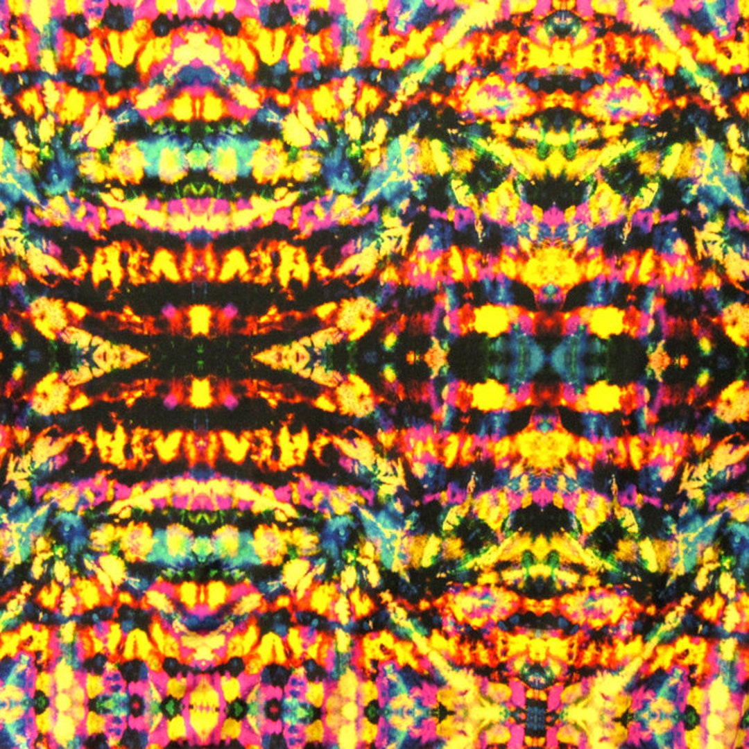 Kaleidoscope Tie Dye Print on Poly Spandex Fabric 4 Way Etsy