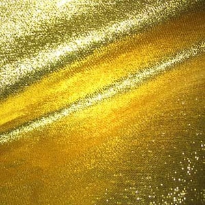 Tejido laminado con revestimiento metálico (dorado) / (elástico en dos direcciones / se puede cortar a medida)