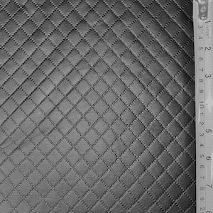 Solid Color Perforated Pleather Fabric (Black) | (2 Way Stretch/Per Yard)