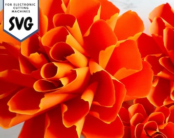 Paper Marigold Template - 3 Different Sizes | Paper Flowers | Flores de Papel | Dia de los Muertos | Paper Marigold Template Bundle