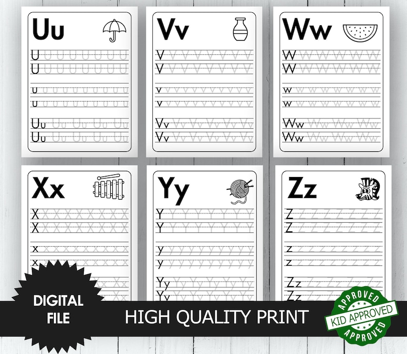 Alphabet Letter Tracing AZ, Uppercase and Lowercase, Kindergarten and