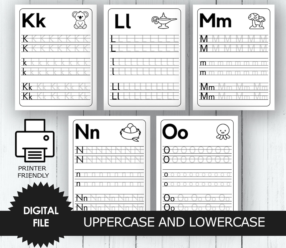 Alphabet Letter Tracing AZ, Uppercase and Lowercase, Kindergarten and