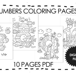 Numbers Coloring Pages for Kids: 1-10 Printable (PDF 10 Pages)