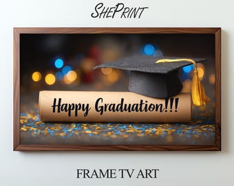 Happy Graduation Frame TV Art – Graduation Celebration Decor | Samsung Frame TV Digital Download