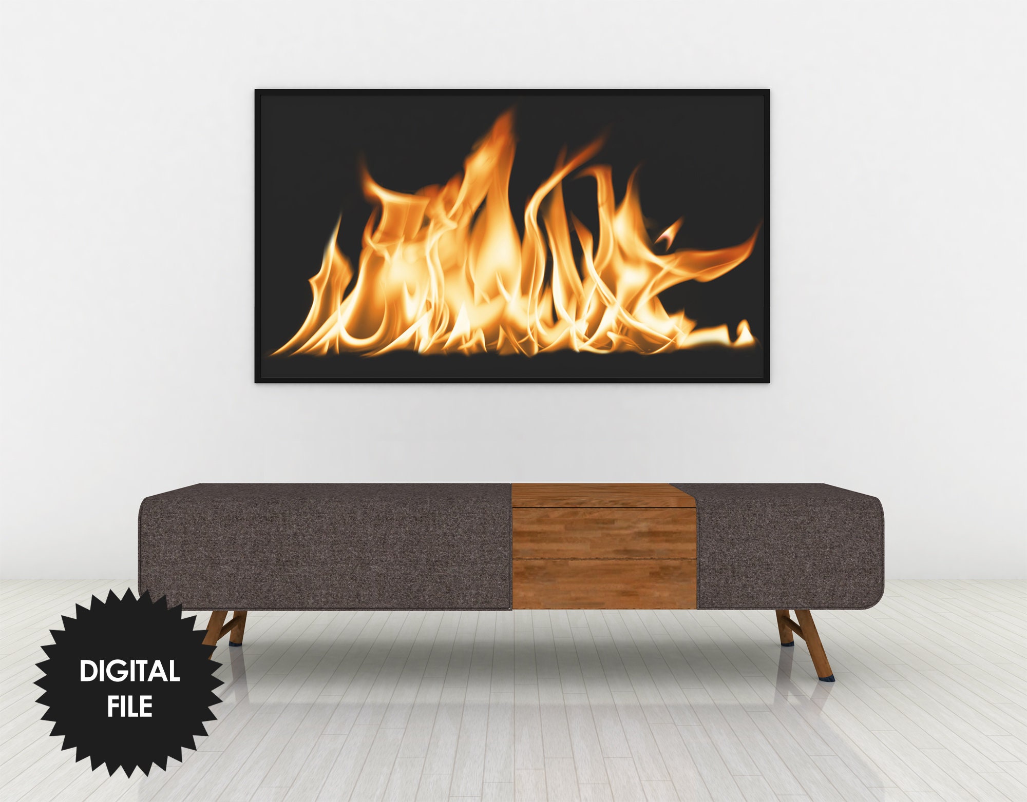 Samsung Frame TV Art Fireplace Christmas Tv Art Winter Fireplace Flames ...