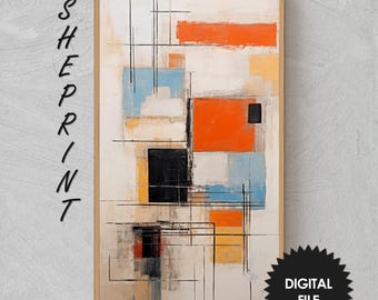 Vertical Frame TV Art, Modern Abstract Painting, 2160x3840px JPEG, Instant Digital Download