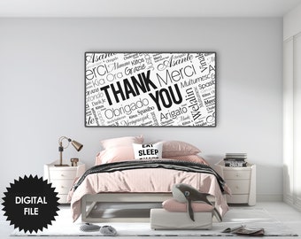 Samsung Frame TV Art Bedankt | Zwart-wit tv-kunst | Wanneer je bedankt wilt zeggen | 3840x2160 pixels JPEG | Directe download