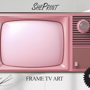Samsung Frame TV Art Pink Retro TV | Blank Pink Tv Screen | Digital TV Art | Instant Download