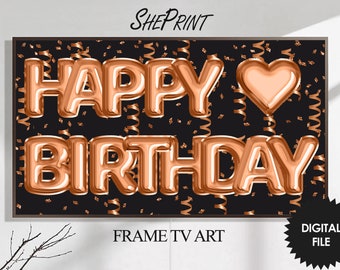 Bronze Ballon Geburtstag Rahmen TV Art Digital Download