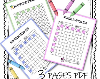 Multiplication Worksheets – Times Table Chart & Practice Tests (3 Pages PDF Download)