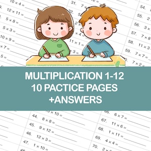 Multiplication Learning Worksheets 1-12 | 10 Practice Pages with Answers (PDF Download)