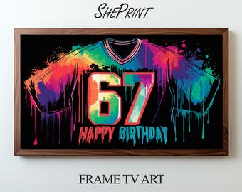 67 Birthday Frame TV Art For Kids | Happy 67 Birthday Banner for Samsung Frame TV | Birthday Party Digital Download