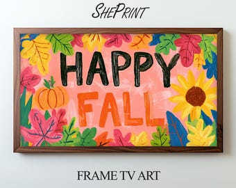 Fröhliche Herbst-TV-Kunst für Kinder | Digitaler Download