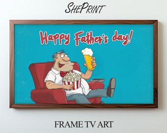 Funny Father’s Day Frame TV Art | Relaxing Dad Banner for Samsung Frame TV | Humorous Father’s Day Digital Download