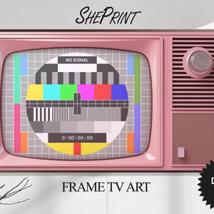 Pink Retro TV Art: No Signal Screen for Frame TV (Digital Download)