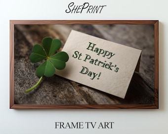 St Patrick's Day Note Card Frame TV Art, Instant Download