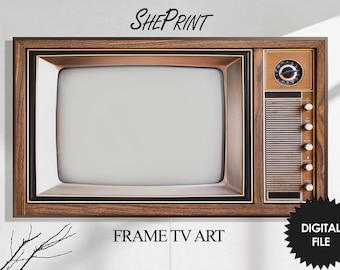 Samsung Frame TV Art Retro Tv | Vintage Tv Art | Antique Old Television Wooden Case | 3840x2160 px JPEG | Digital TV Art | Instant Download