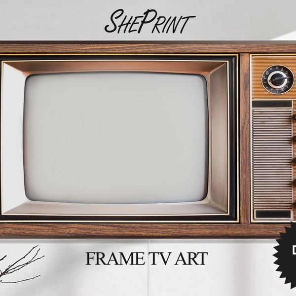 Samsung Frame TV Art Retro Tv | Vintage Tv Art | Antique Old Television Wooden Case | 3840x2160 px JPEG | Digital TV Art | Instant Download