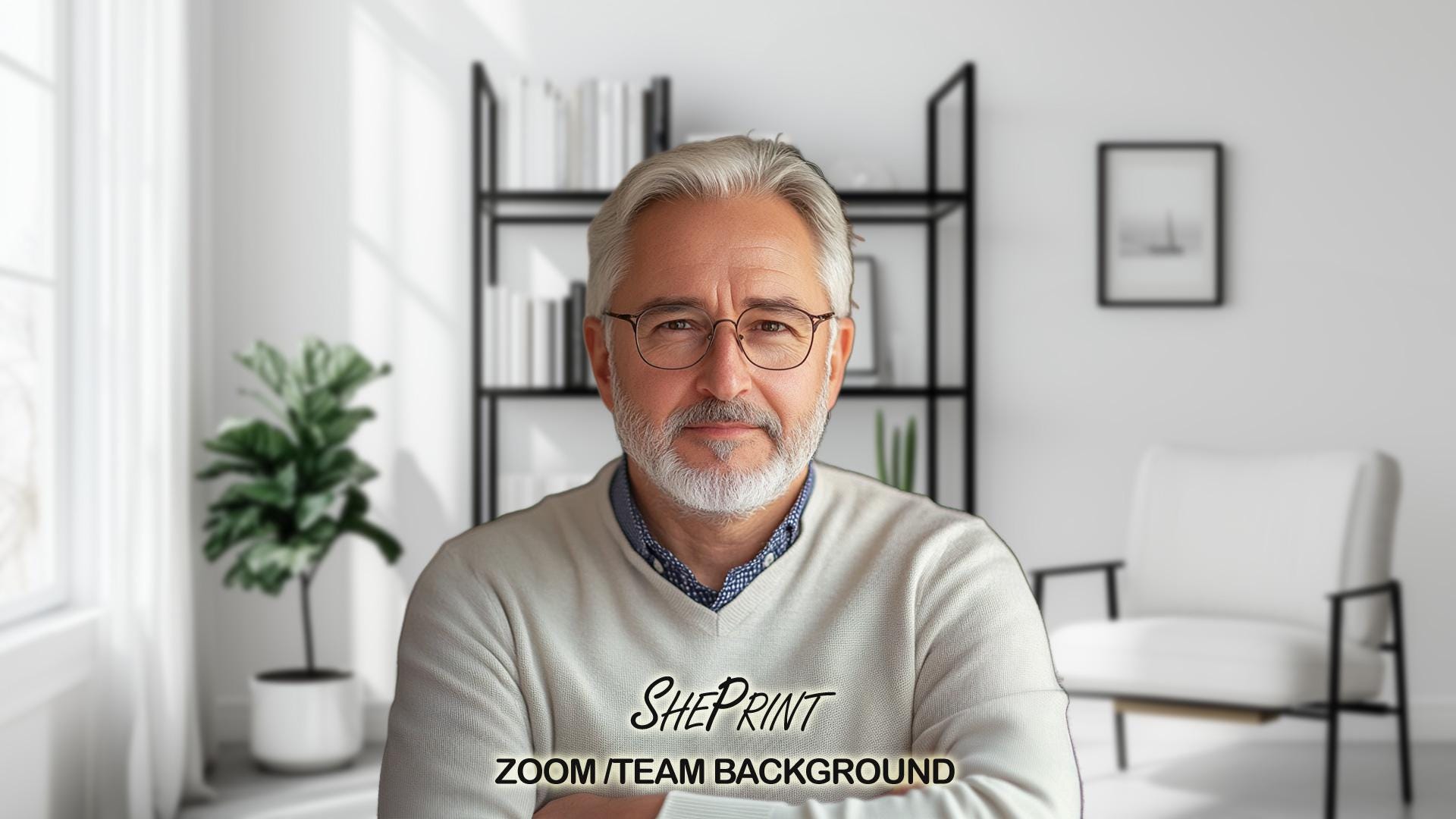 Zoom Background, Simple Office Interior, Original and Blur, Virtual ...