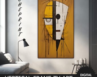 Samsung Vertical Frame TV Art, Yellow Abstract Modern Painting (Digital Download)