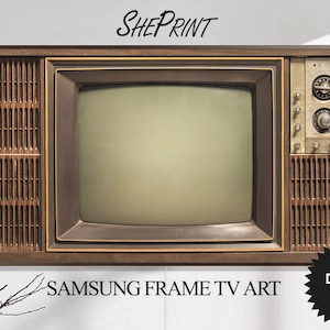 Samsung Frame TV Art Retro Tv | Vintage Tv Art | Classic Old Television Wooden Case | 3840x2160 px JPEG | Digital TV Art | Instant Download