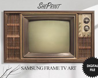 Samsung Frame TV Art Retro Tv | Vintage Tv Art | Classic Old Television Wooden Case | 3840x2160 px JPEG | Digital TV Art | Instant Download