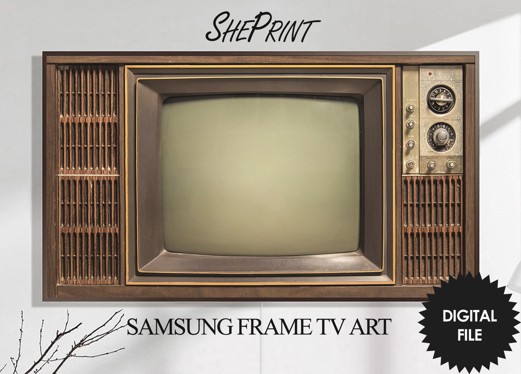 Samsung Frame TV Art Retro Tv Vintage Tv Art Classic Old Television