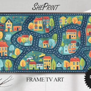 Samsung Frame tv-kunst voor kinderen | Stadswegenkaart tv-kunst voor kinderen | Digitale tv-kunst | Direct downloaden