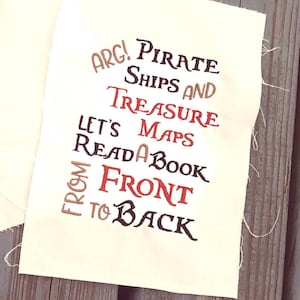 Reading Pillow Embroidery Design- Pirates