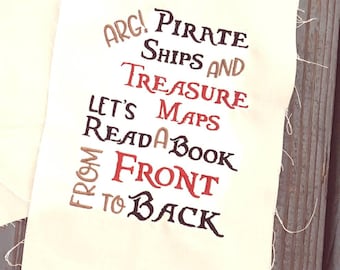 Reading Pillow Embroidery Design- Pirates