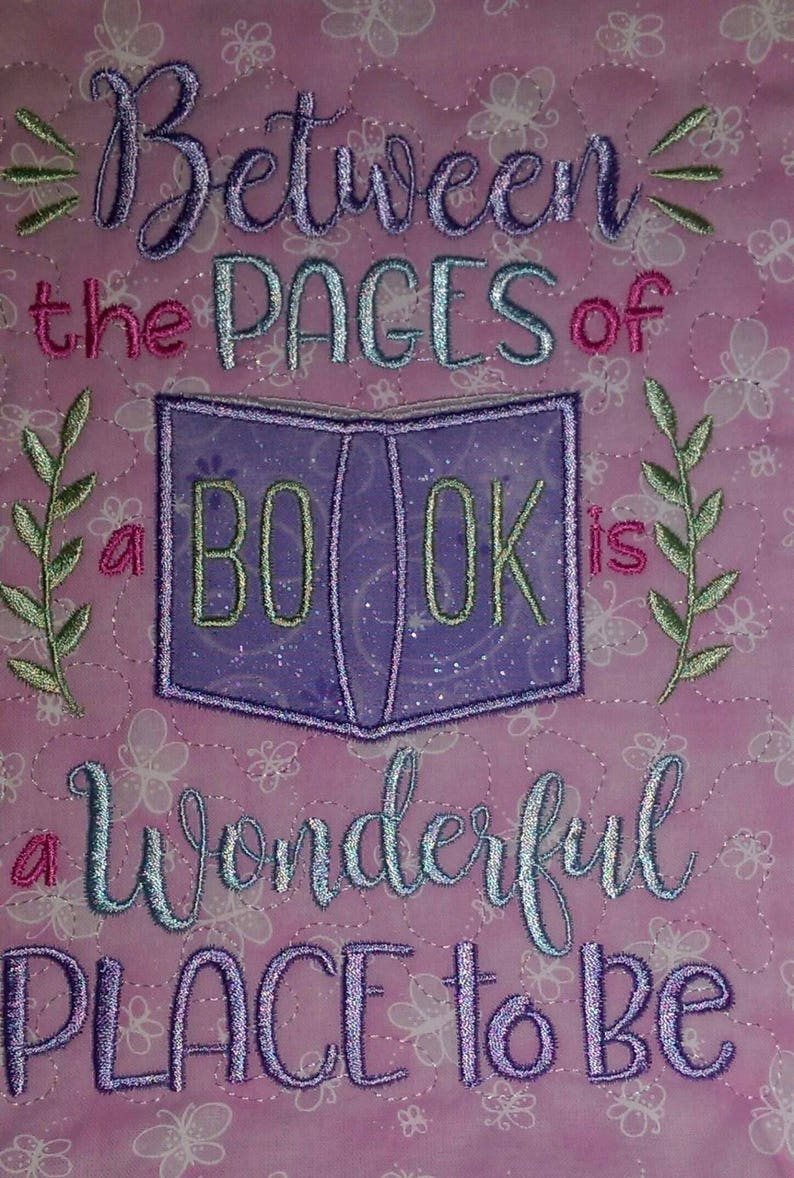 Reading Pillow Embroidery Design Etsy