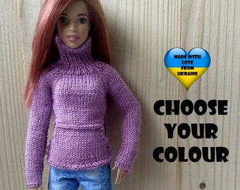 Ropa de muñeca de moda - Suéter canguro para muñeca de moda de 11 pulgadas - Elige tu color