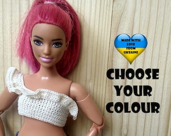 Curvy Fashion doll clothes - Top for Curvy Fashion doll - Choose Your colour