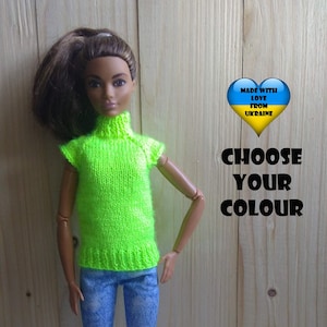 Fashion doll clothes - Sweater for 11 inch fashion doll - Choose your colour