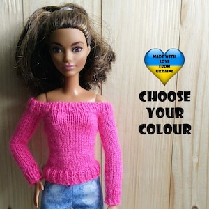 Fashion doll clothes - Sweater for 11 inch fashion doll - Choose your colour
