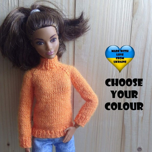 Fashion doll clothes - Sweater for 11 inch fshion doll - Choose your colour