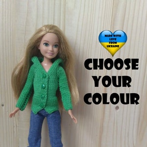 Stacie doll clothes - hooded sweatshirt for Stacie doll - Choose your colour of dress
