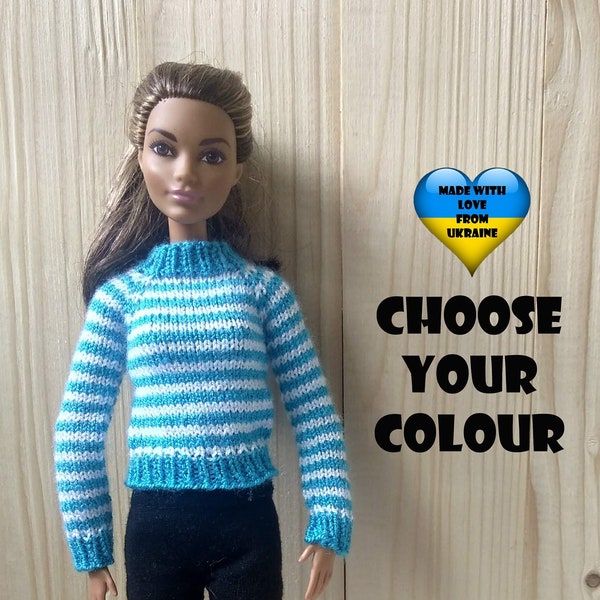 Stripped sweater for 11 inch Fashion doll - Choose your colour