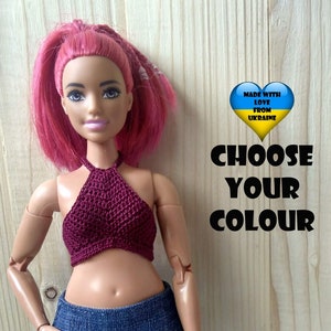 Curvy Fashion doll clothes - Top for Curvy Fashion doll - Choose Your colour