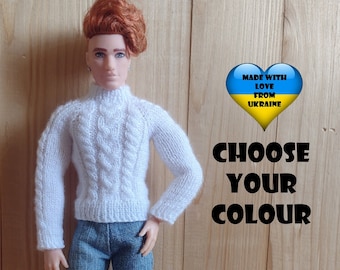 Ken clothes - Ken sweater - Ken doll clothing - Warm Ken clothes