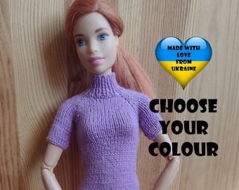Vestido de punto de muñeca de moda - Ropa para muñeca de moda de 11 pulgadas - Elige tu color