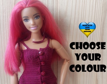 Curvy Fashion doll clothes - Dress for Curvy Fashion doll - Choose Your colour